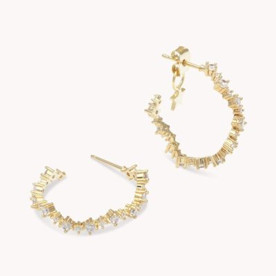 Orhangen LILY AND ROSE  | Capella Hoops Earrings – Crystal (Gold)