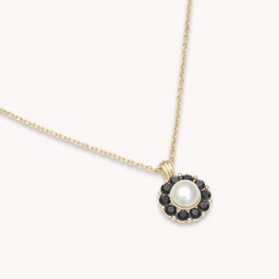 Halsband LILY AND ROSE  | Sofia Necklace – Ivory Pearl / Jet (Gold)